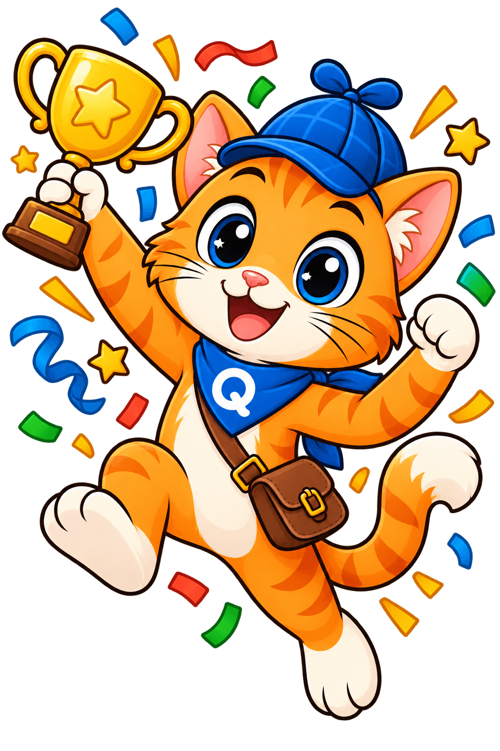 Questy celebrating a solved case